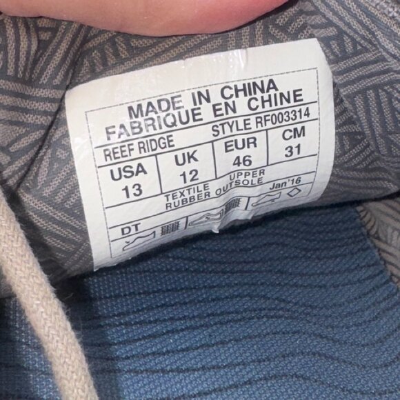 Men's Reef Ridge Trainers Skate Casual Canvas Lace Up Shoes RF003314 Size 13 - Picture 11 of 12